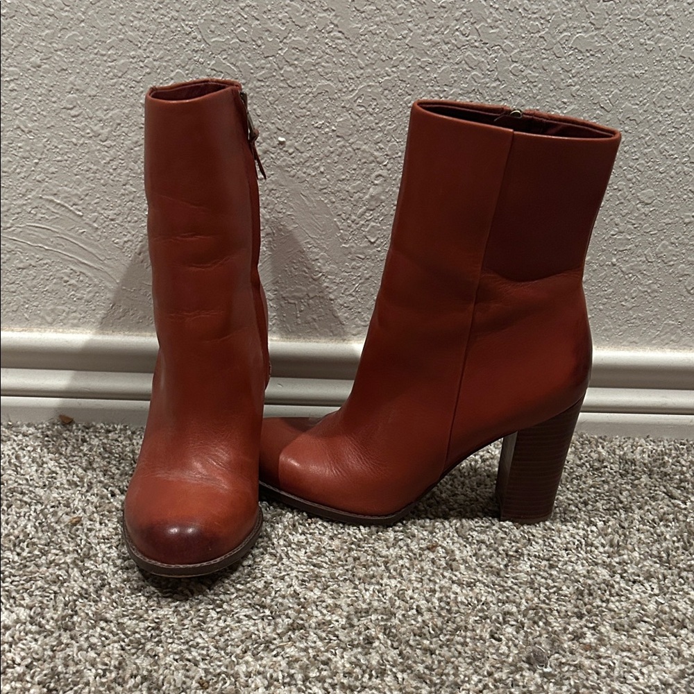 Sam Edelman Rust Heeled Boots